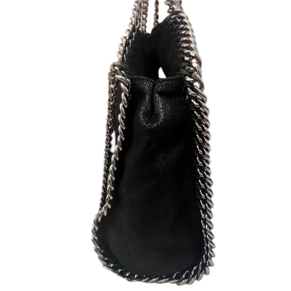 Stella McCartney Falabella Mini Faux Brushed Leather Black Edgy Chain Bag - Picture 4 of 16